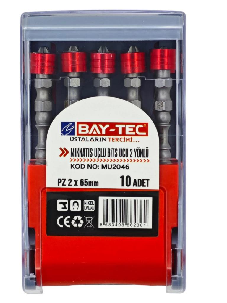 Bay-Tec Mu2046 Mıknatıs Uçlu Bits Ucu 2 Yönlü Pz2x65 10Adet Bay-Tec Mu2046 Mıknatıs Uçlu Bits Ucu 2 Yönlü Pz2x65 10Adet