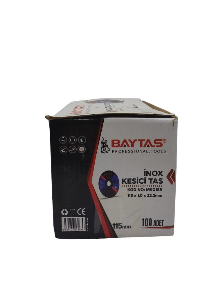 Baytaş İnox Kesici Taş Mk 0188 115x1.0x22.2 mm 100 Adet Baytaş İnox Kesici Taş Mk 0188 115x1.0x22.2 mm 100 Adet
