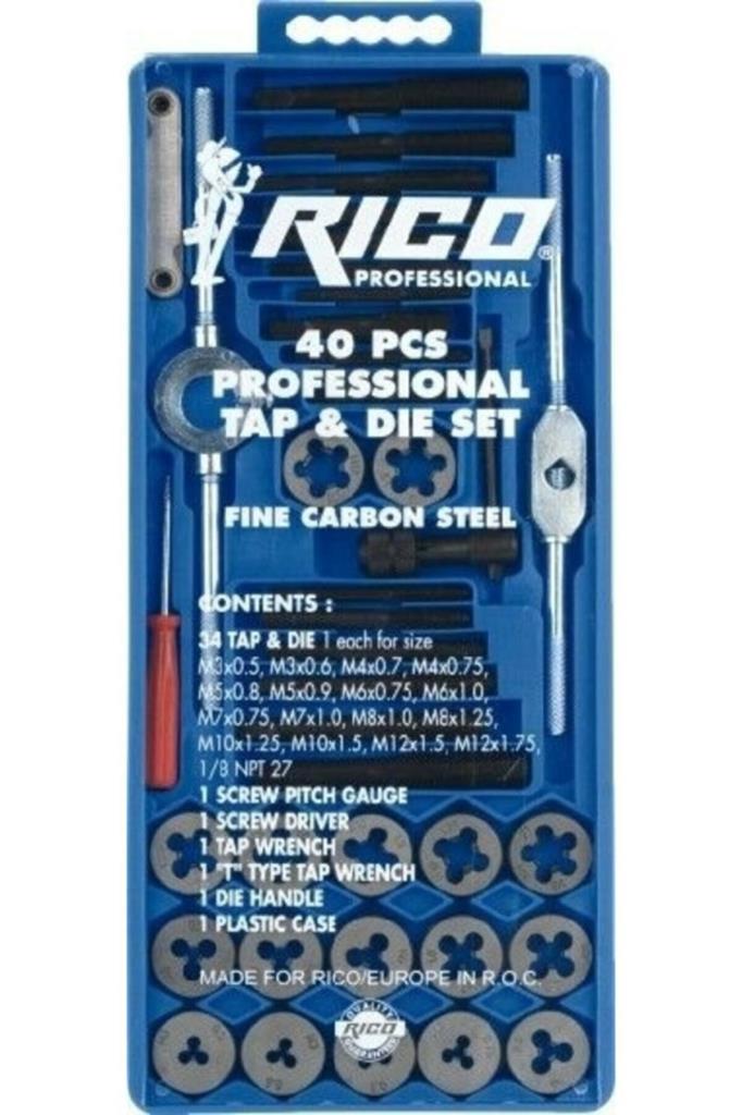 Rico RC3240 Pafta Kılavuz Yiv Diş Açma Seti 40 Parça Rico RC3240 Pafta Kılavuz Yiv Diş Açma Seti 40 Parça